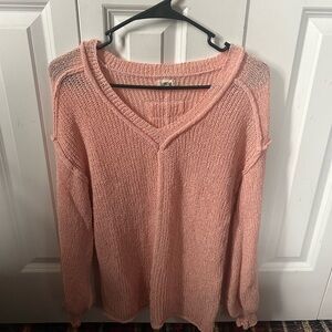 POL Women's Blush V-Neck Sweater
